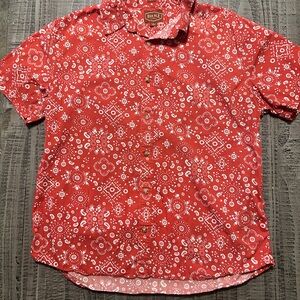 Ideal Red Patterned Men's Casual Shirt